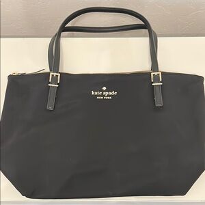 Kate Spade Black Classic Tote with Leather Trim